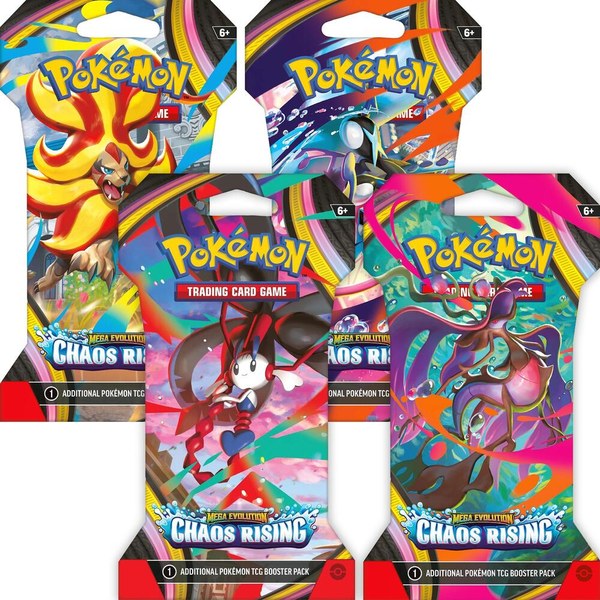 Pokemon Chaos Rising Sleeved Booster Pack Art Bundle [Set of 4] Factory Sealed