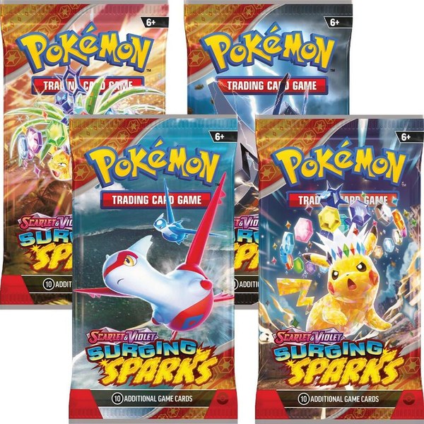 Pokemon Surging Sparks Booster Pack Art Bundle [Set of 4] Factory Sealed