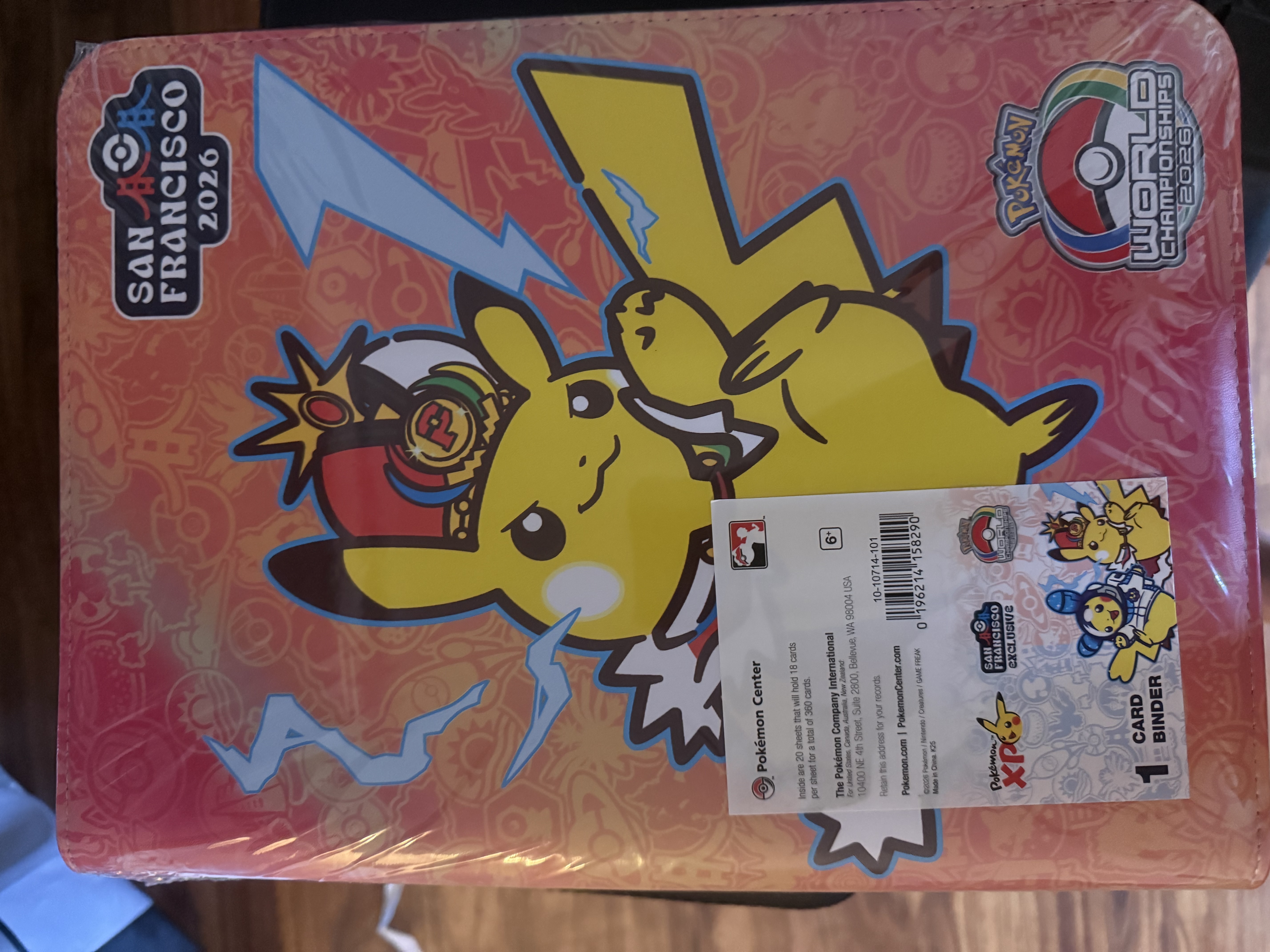 Pokemon 2026 World Championships Pikachu Binder Factory Sealed