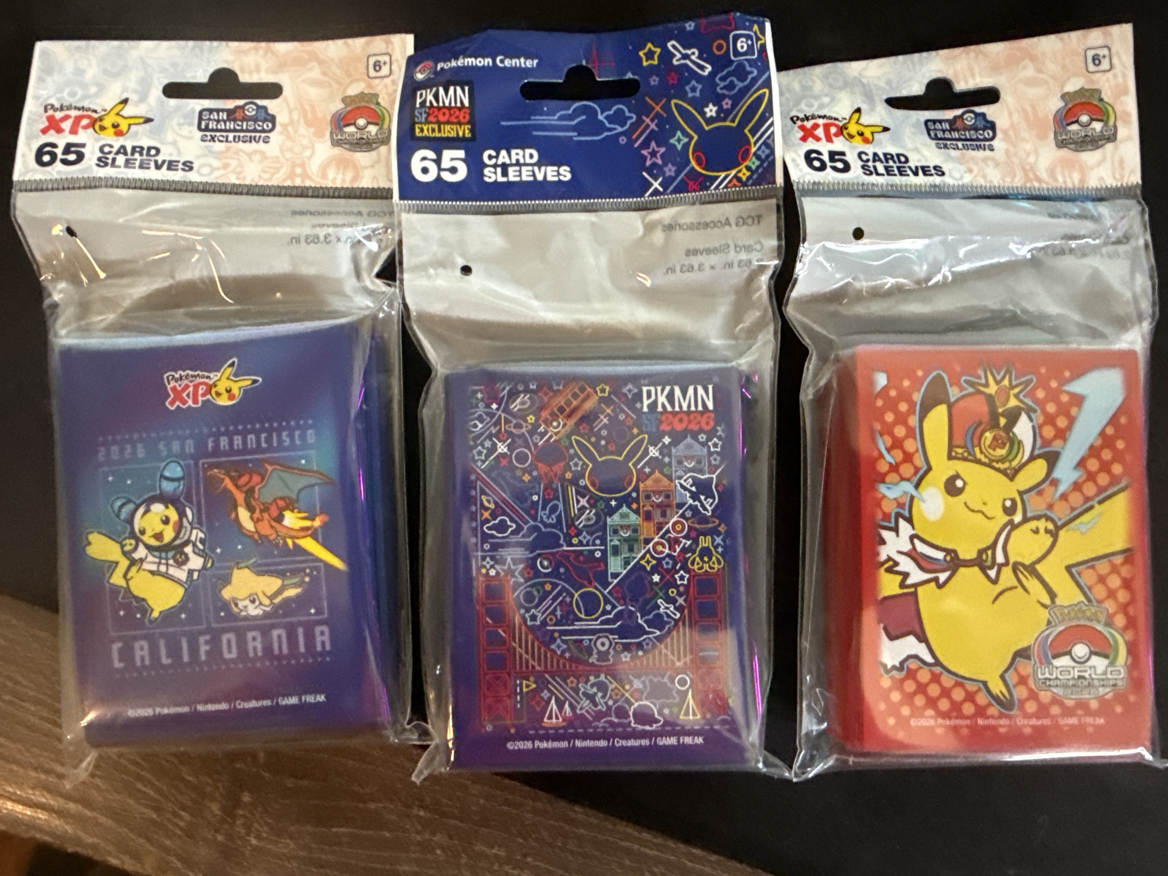 Pokemon 2026 World Championships Card Sleves Set of 3 Factory Sealed