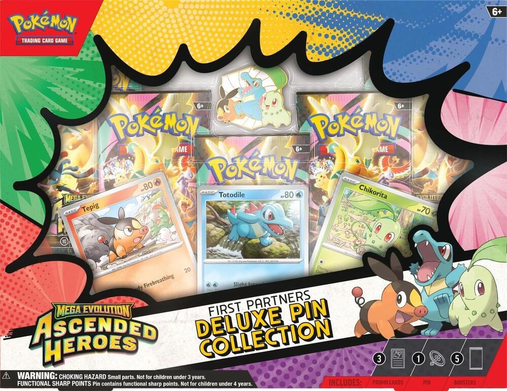 Pokemon Ascended Heroes First Partners Deluxe Pin Collection Factory Sealed